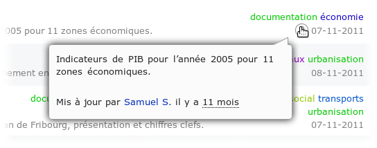 une info-bulle sur les fichiers permet d'en lire la description