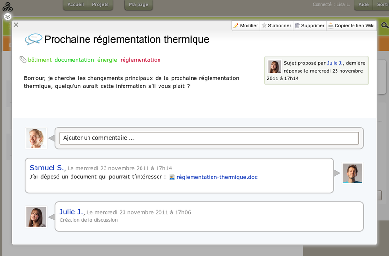 La popup s'affiche par dessus la sélection, sans quitter la page.