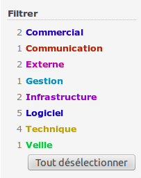 ... et les retrouver avec le filtre