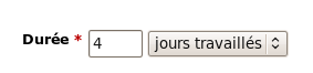 Création d'une action confiée à un collaborateur avec une durée en jours travaillés.